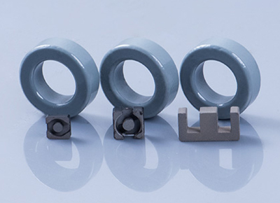 Magnetic ring inductance of iron silicon aluminum and ferrite